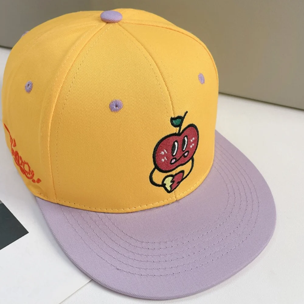 

Simple Cute Baseball Caps Embroidery Unisex Peaked Caps Flat Brimmed Cartoon Hip-hop Hat Teenagers