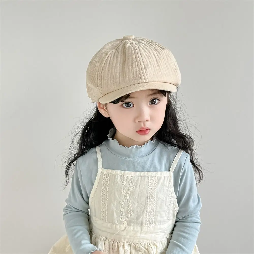 

Fashion Solid Color Children Forward Hat Visor Korean Kids Newsboy Cap Harajuku 2-6year Baby Beret Boy Girl