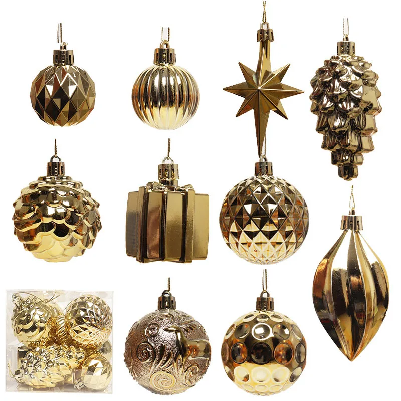 Various Styles of Christmas Decorations Electroplated Special-shaped Christmas Balls Boxed Christmas Tree Pendants