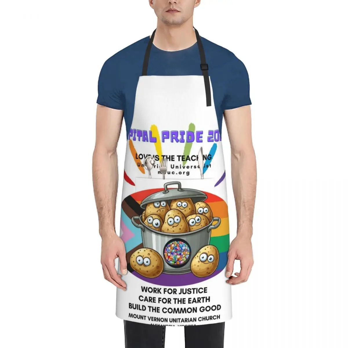 Capital Pride 2024 with MVUC's Pot of Bumping Potatoes Apron innovative kitchen and home items Household Items Kitchen Apron