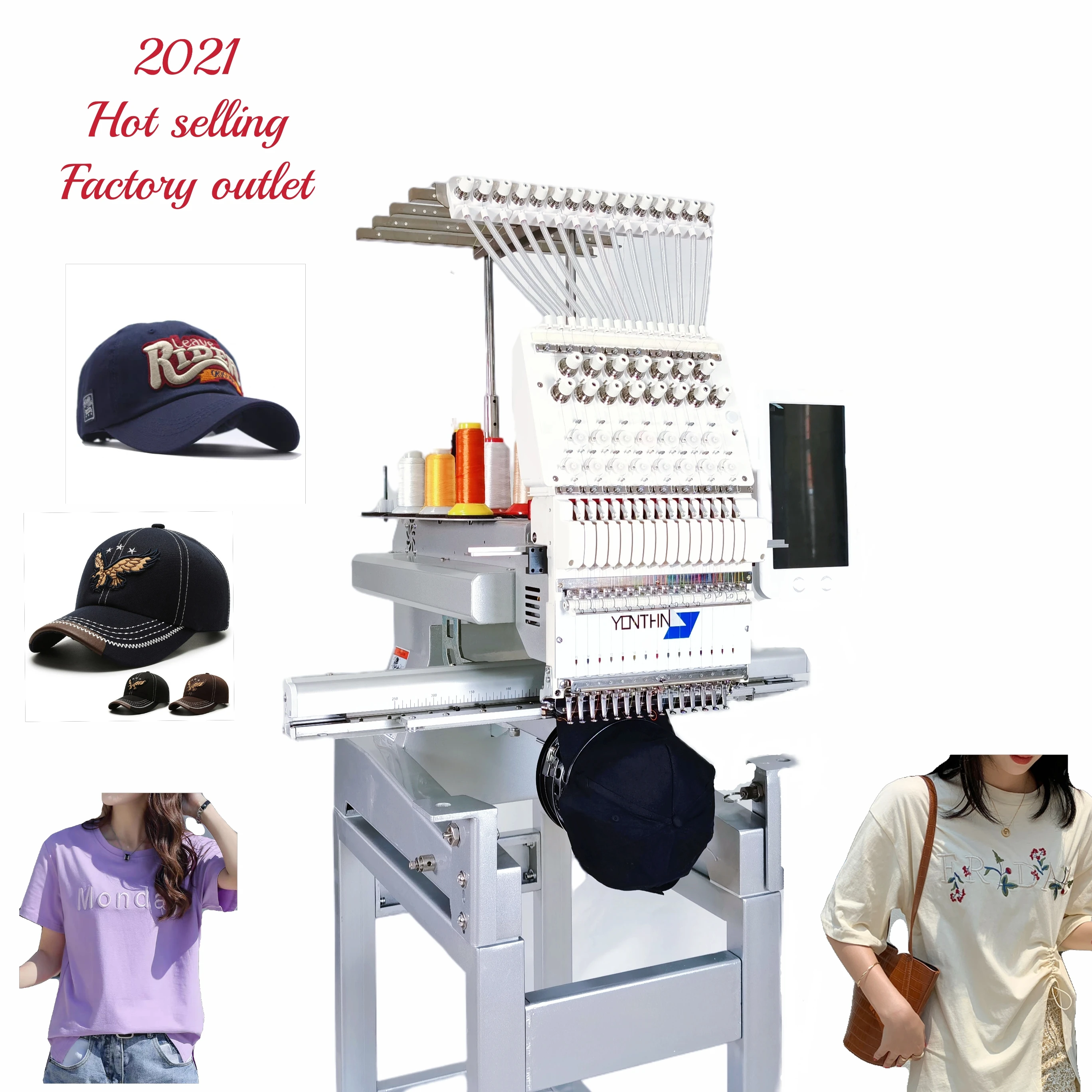 Yonthin Automatic Computerized Multi Needles Single Head Embroidery Machine 15/12 Needles for Garment Shops Unite States