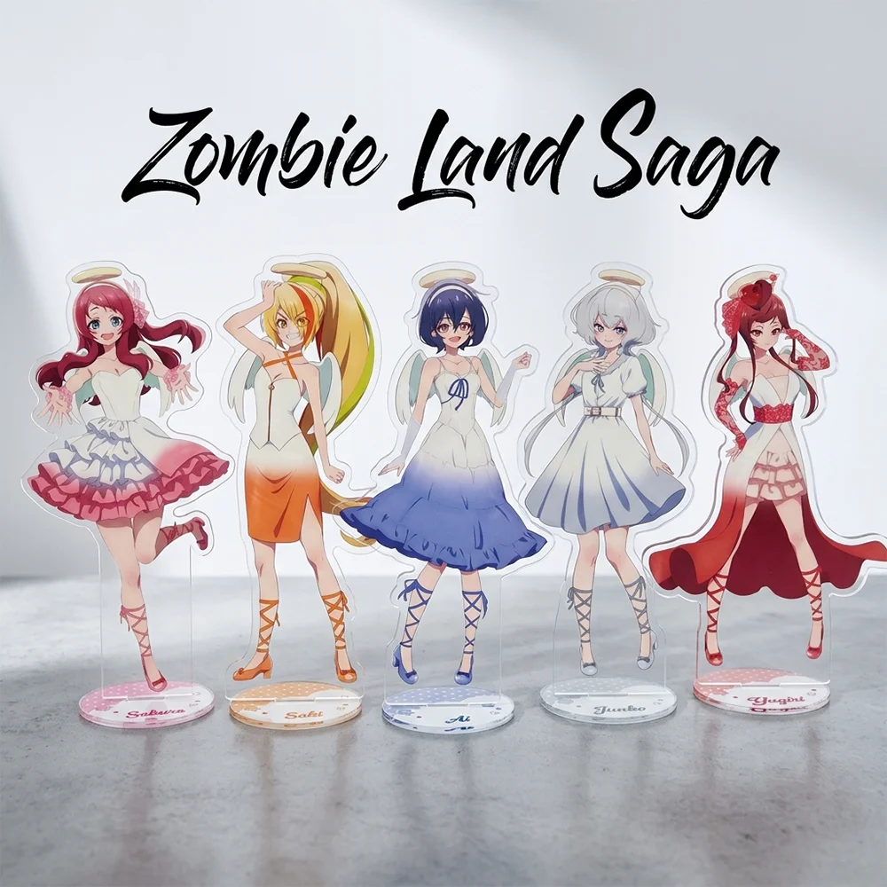 Zombie Land Saga Sakura Minamoto Saki Nikaido Angle 15CM Acrylic Stand Keychain 2026 New Anime Stand Desktop Decor Gift
