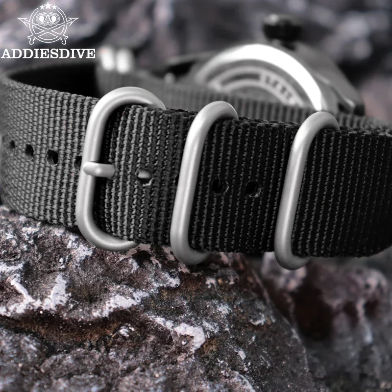 Addiesdive ساعات كوارتز رجالية رياضية 44 مللي متر حزام نايلون ساعات زجاجية معدنية 50 متر مقاوم للماء JD1508 ساعة اليد Relogio Masculino