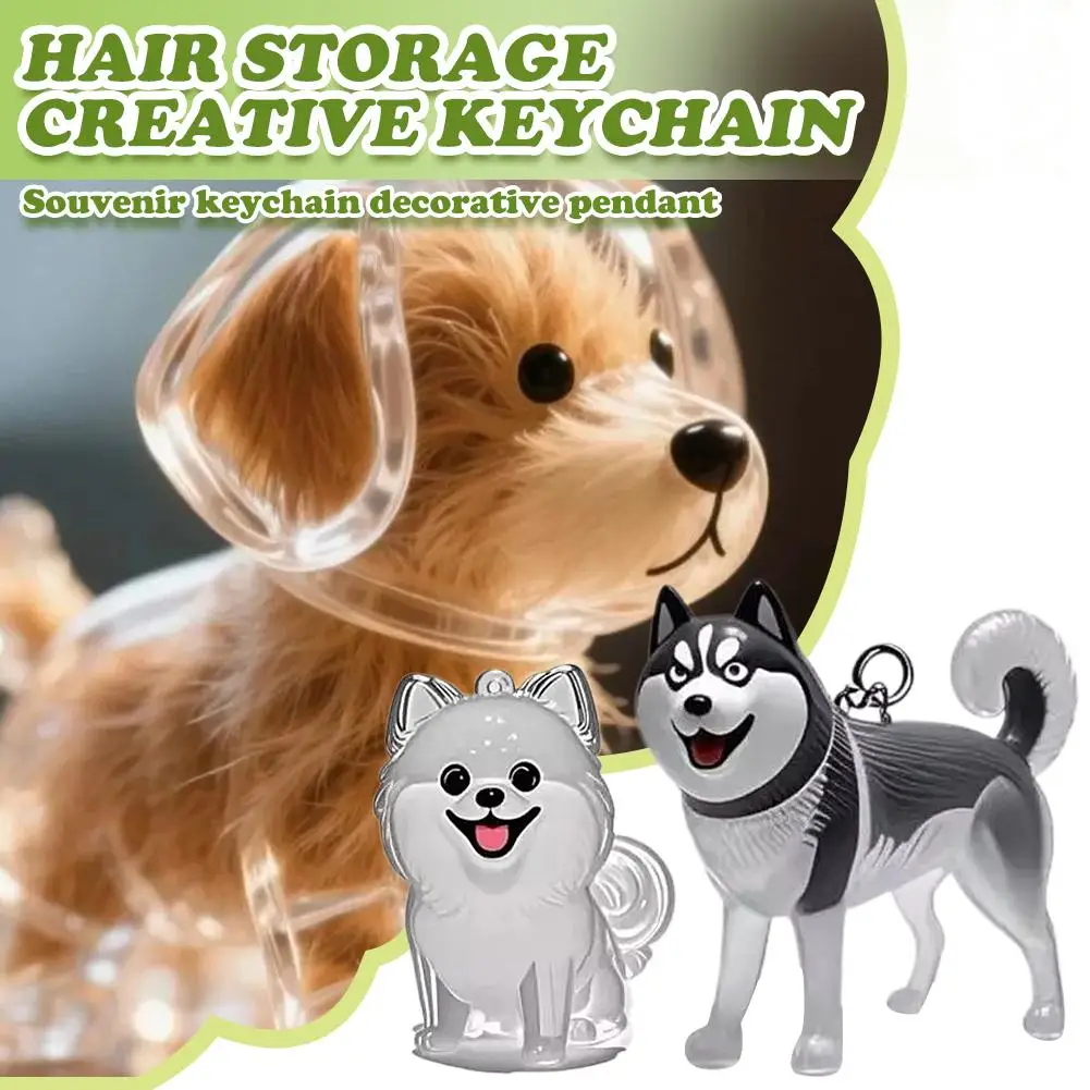 Pet Dog Fur Memorial Keepsake Keychain Pendant