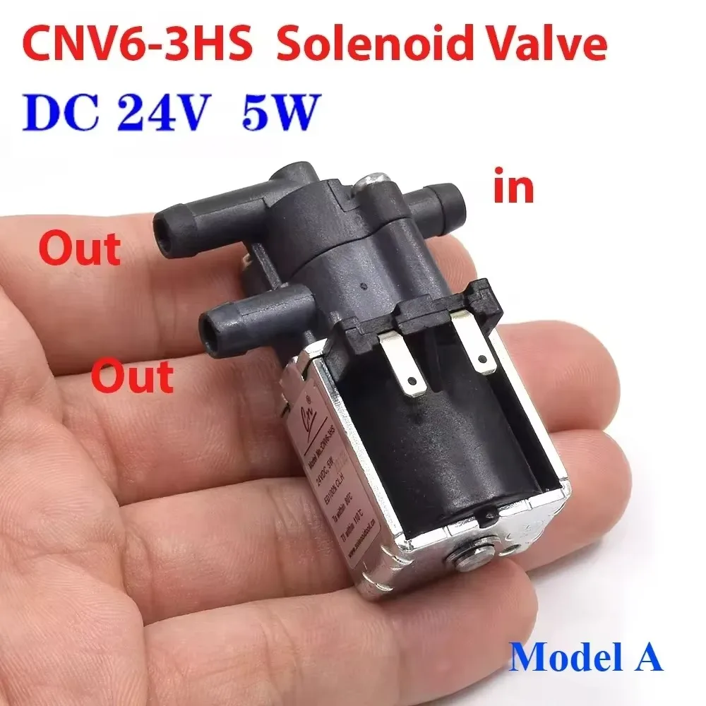 DC 12V/ 24V Small 2-Position 3-Way Electric Solenoid Valve Electromagnetic Air Water Valve Flow for Floor Carpet Cleaner