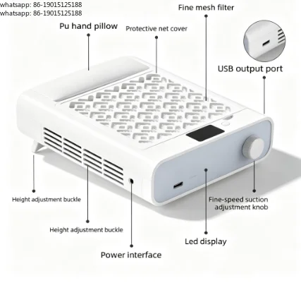 Nail Cleaner Turbo Brushless Nail Dust Collector High Power and Low Noise Nail Dust Collector