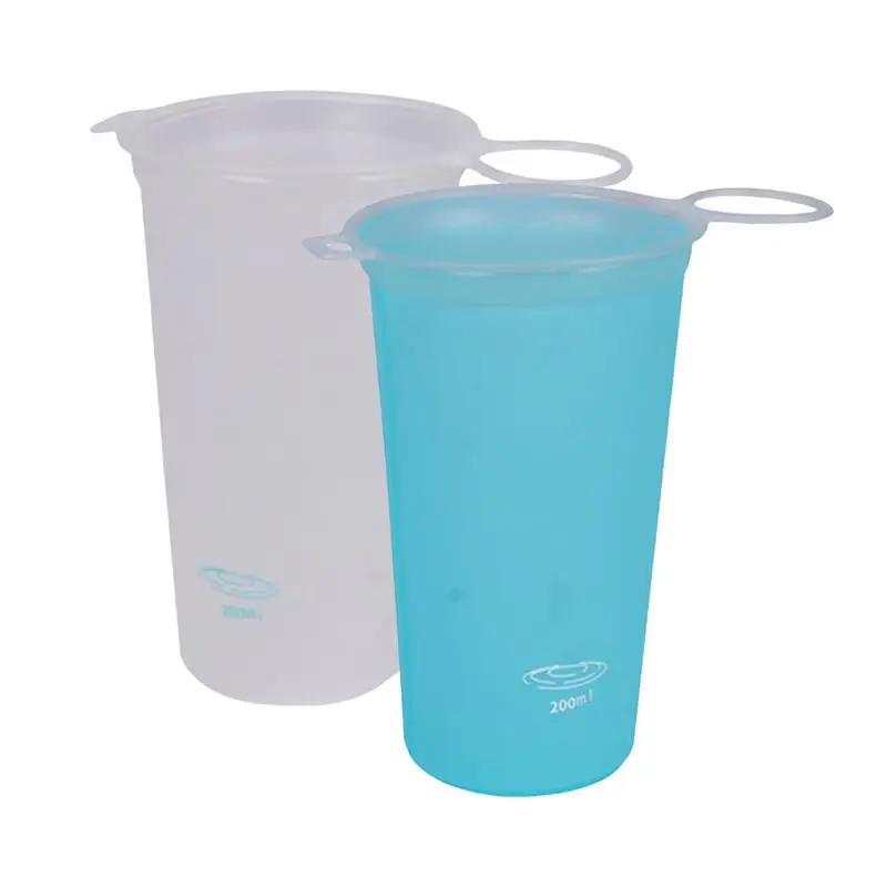 200 ml Klapp Wasser Tasse TPU Weiche Sport Tassen Faltbare Marathon Fließende Wasser Tasse Große Mund Sport Trinkbecher für Camping