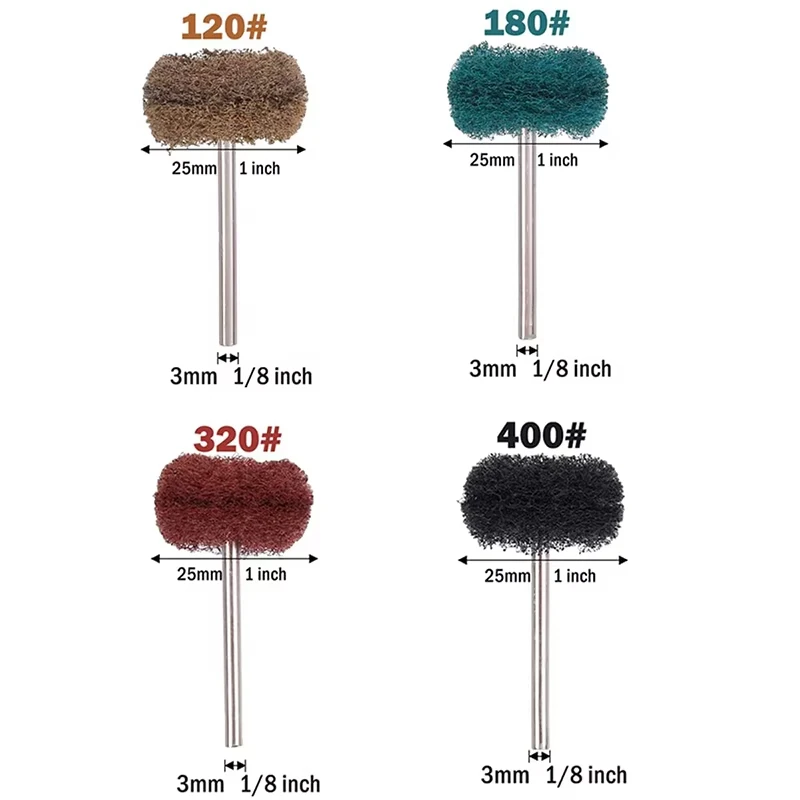 5/10/30/50Pcs 1 Inch Drill Abrasive Brush Nylon Buffing Polishing Wheel With 3mm Shank For Dremel Rotary Tool Accessories Set