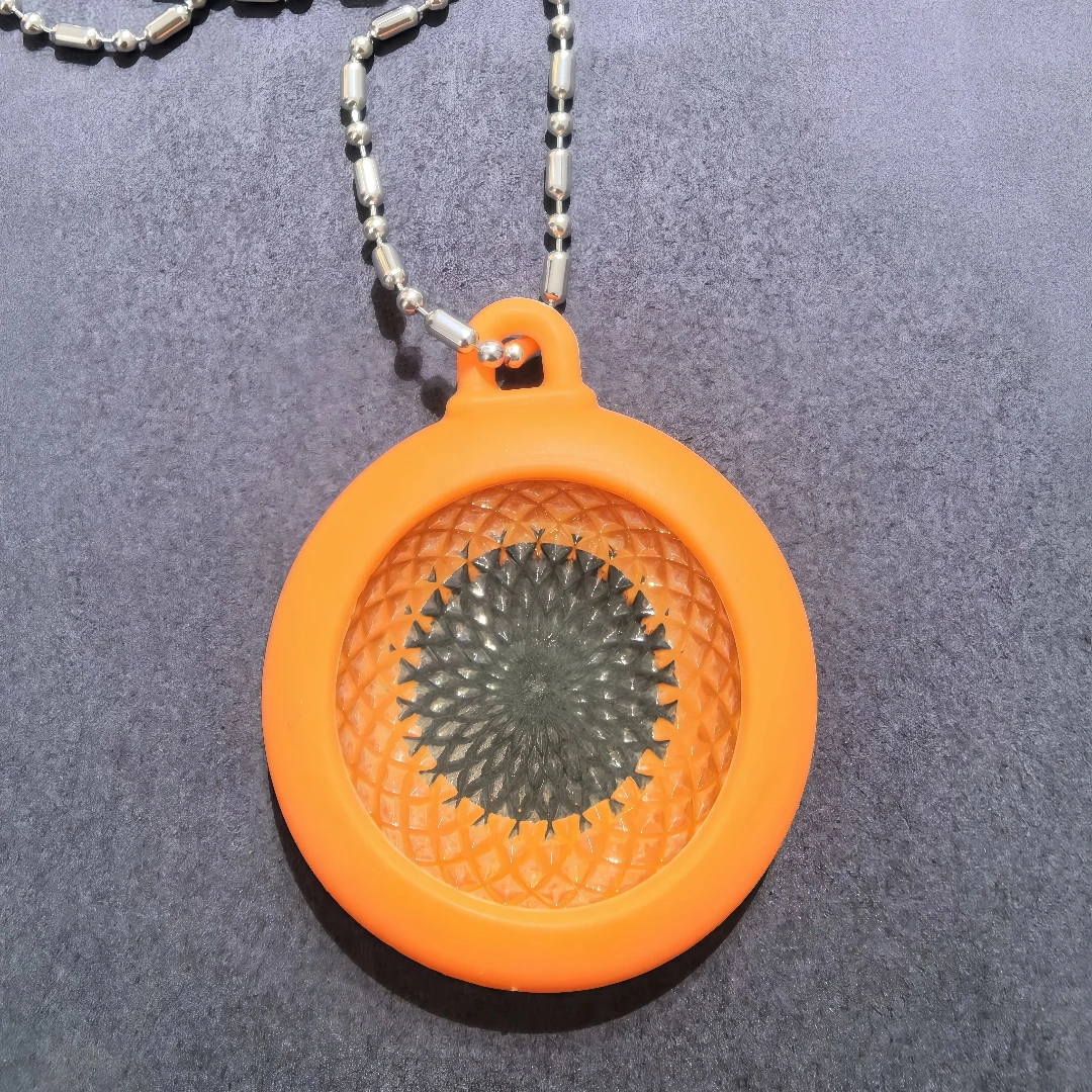 Portable Bioglass Mini Biodisc with Silicone Case, Natural Minerals for Energy, Circulation & Eye Strain Relief