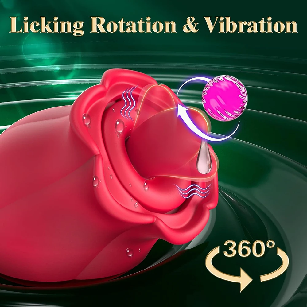 Sucking Licking Vibrator Rose-Sex Toy Adult Sex Toys Removable Cup Clit Nipple Stimulation 360° Rotation G spot Vibrator Women view 5