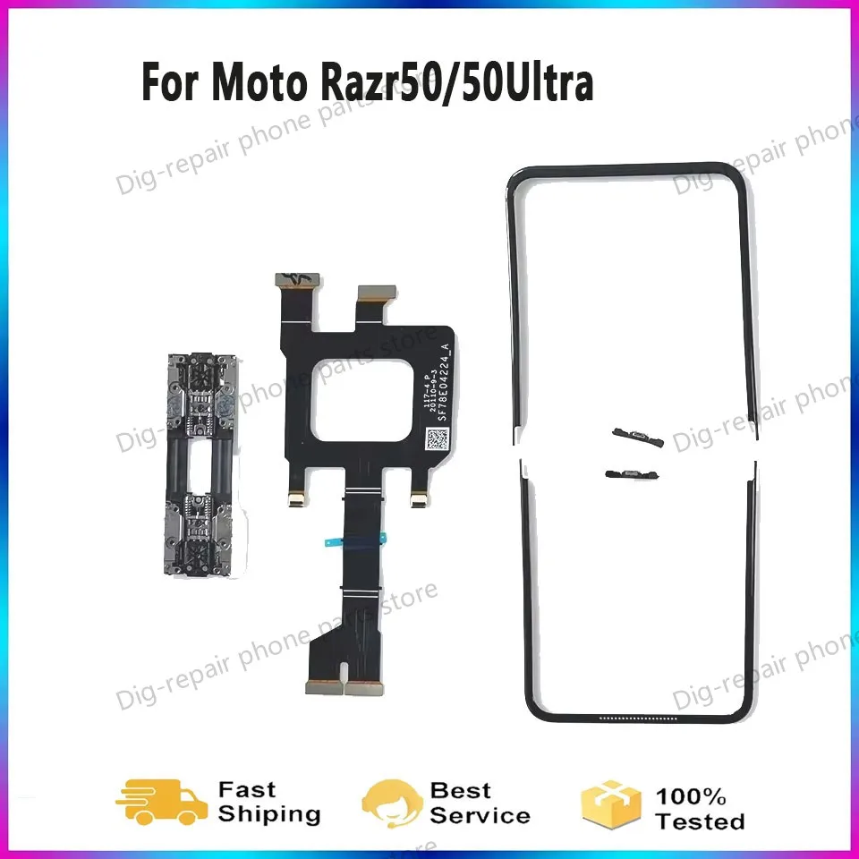Tested Middle Frame Bezel Replace Motherboard Flex Hinge For Motorola Razr 50 Ultra XT2453 XT2451 LCD Screen Phone Repair