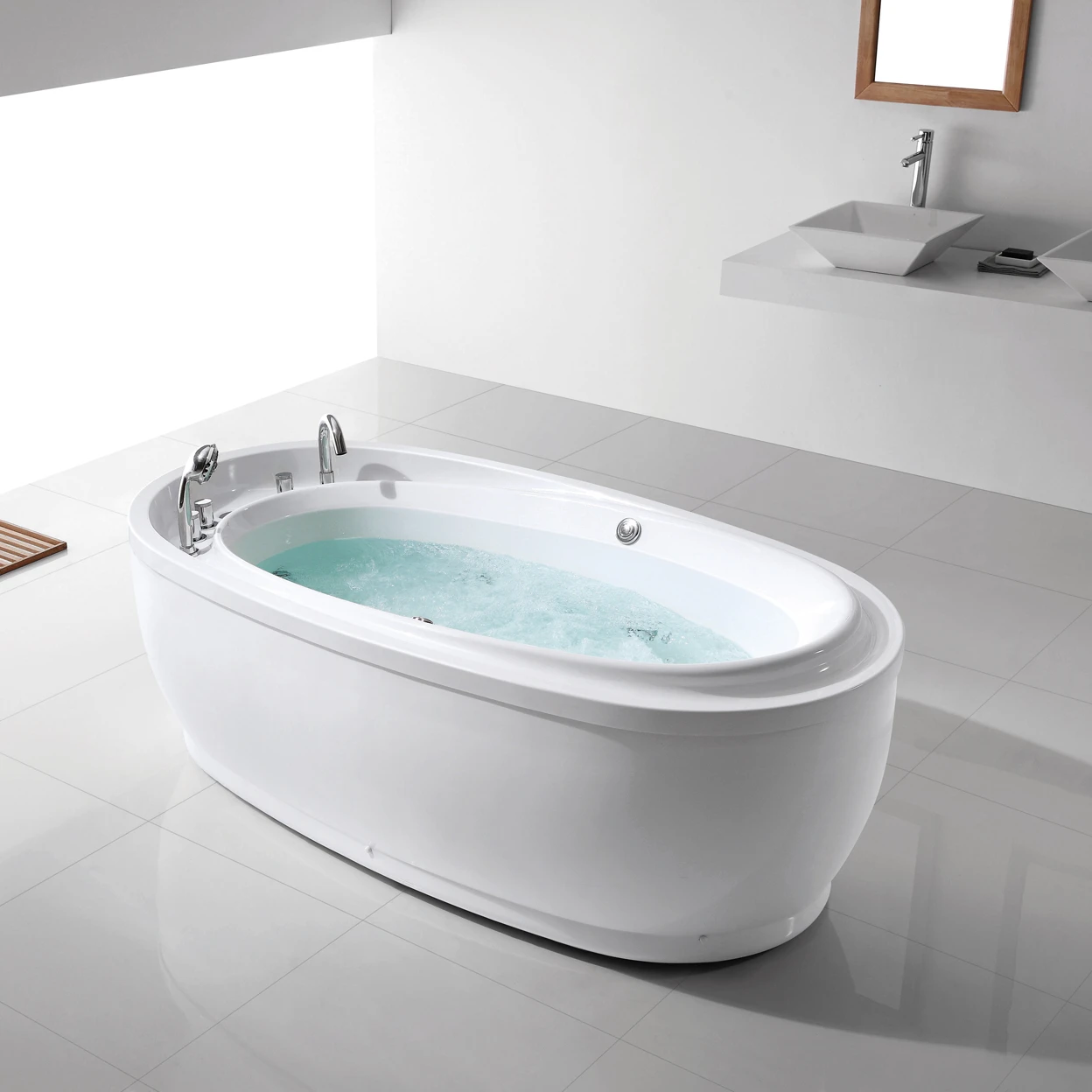 FICO الحمام الاكريليك حوض استحمام قائم بذاته تمرغ تدليك أحواض استحمام ساخنة Jaccuzy وظيفة حمام تبويب تدليك مائي دوامة أحواض الاستحمام