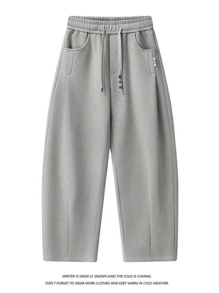 

Новые зимние мужские брюки на подкладке, повседневные брюки со шнурком, спортивные спортивные штаны с 3D пошивкой, прямые брюки