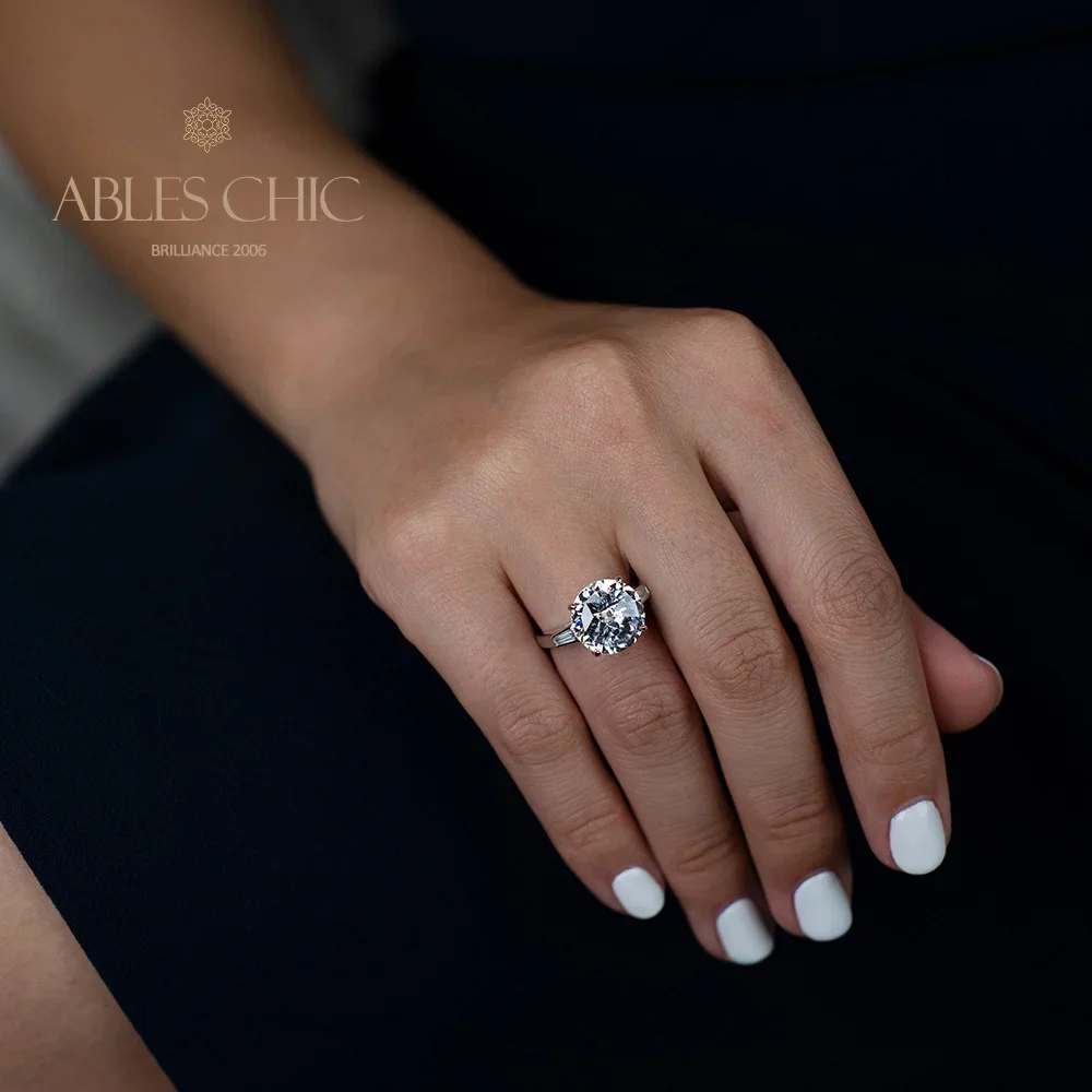 Ables Chic Lab Created Diamond Gems Wedding Ring Silver Solitaire Kunzite Blue Apatite Engagement Bridal Rings S2R1S2R0350