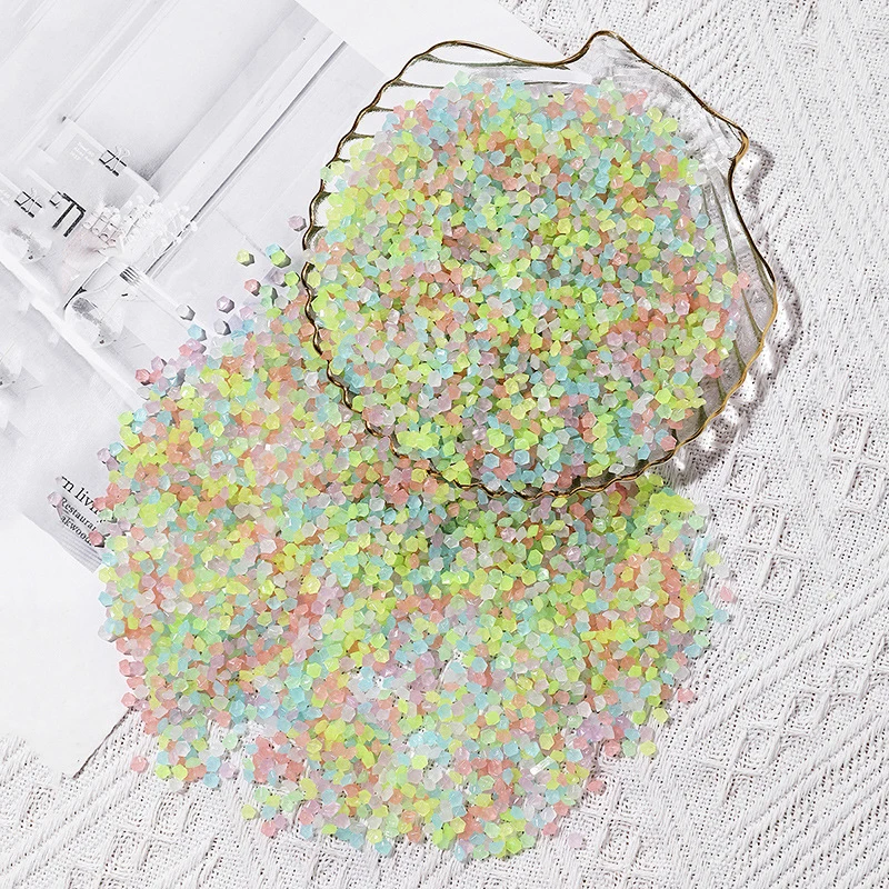 1000pcs 3-5mm Luminous Sand Pebbles หินบ้านสวน YARD กลางแจ้งสนามหญ้าตกแต่งถังปลา Aquarium Decor