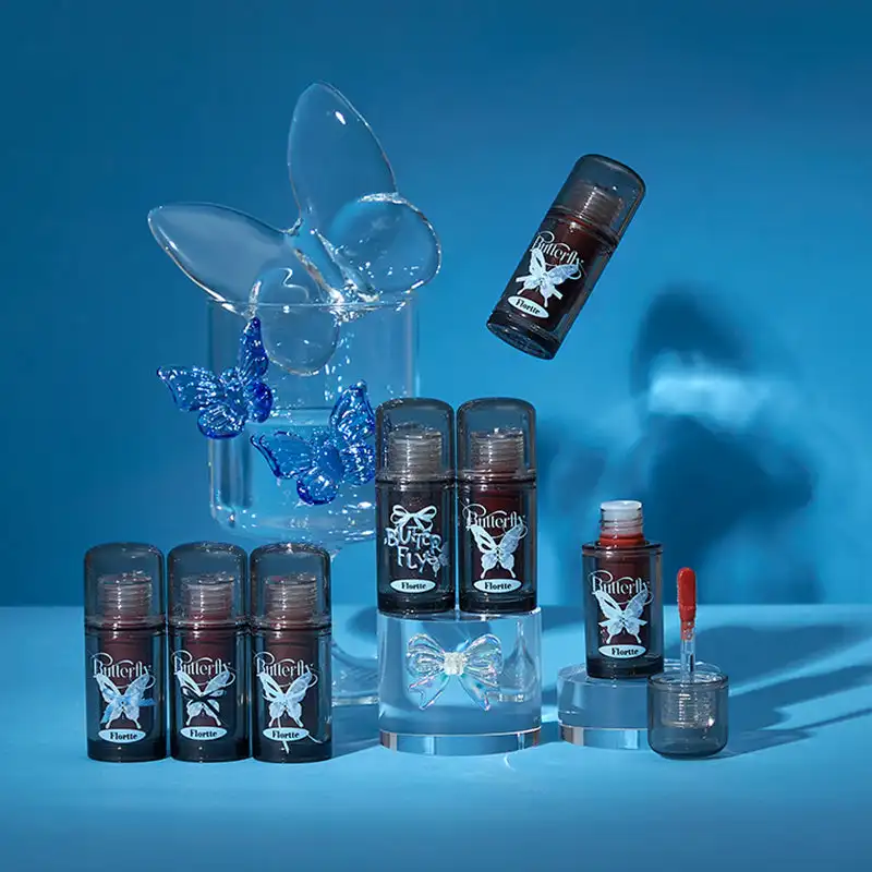 FLORTTE Twin Butterfly Series Lip Essence Honey Diminish Lip Lines Rouge à lèvres Glaçage à lèvres