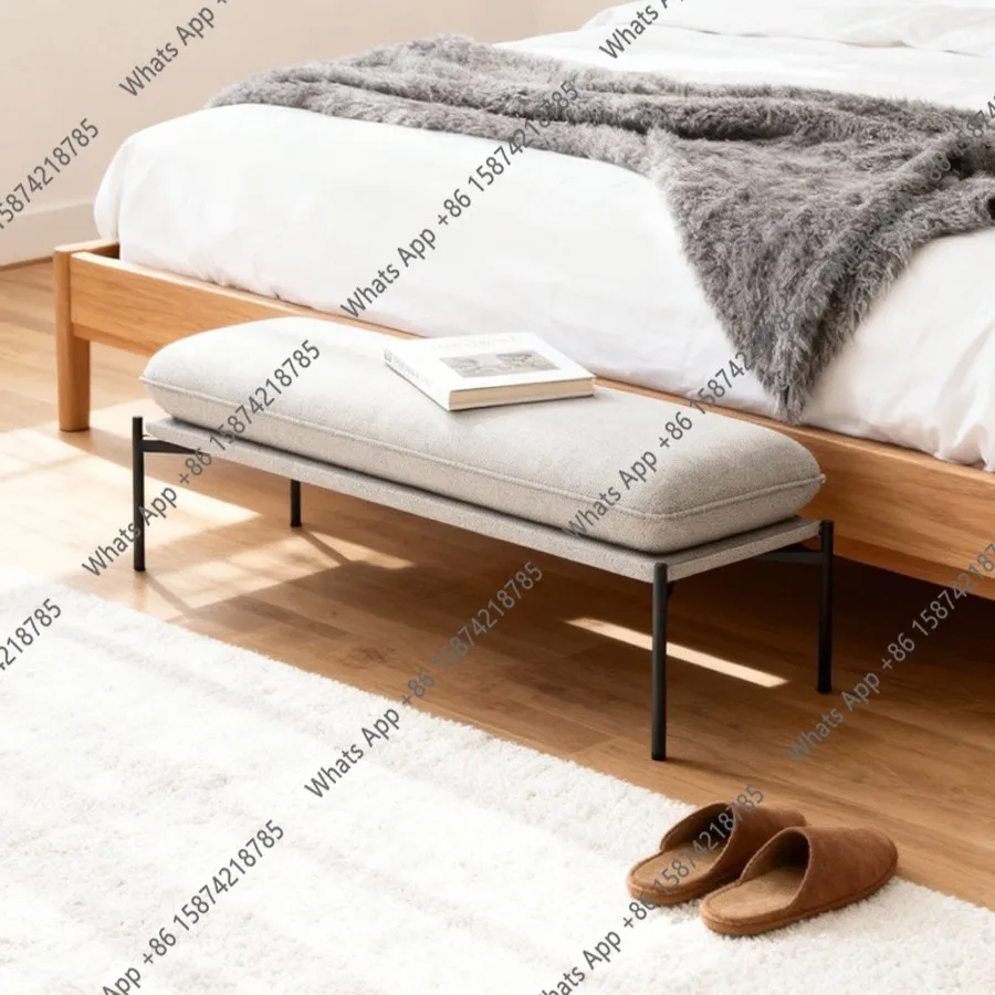Simple modern bench Stainless steel clothing store shoe changing stool Home living room Bedroom bedside stool Premium sofa stool