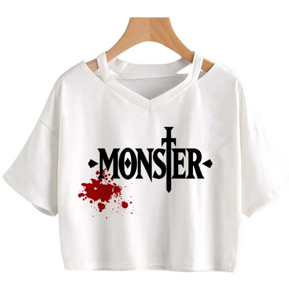 Monster Anime cropped top teen streetwear goth harajuku meme clearance sales shirt vintage manga harajuku jojifuku cheap