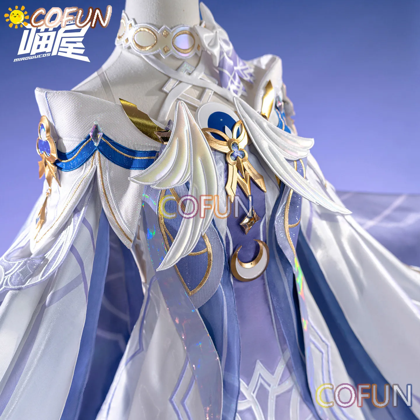 

COFUN Genshin Impact Columbina Cosplay Costume Wig The Damselette Dress Uniform Headwear Eleven Fatui Harbingers Halloween Women