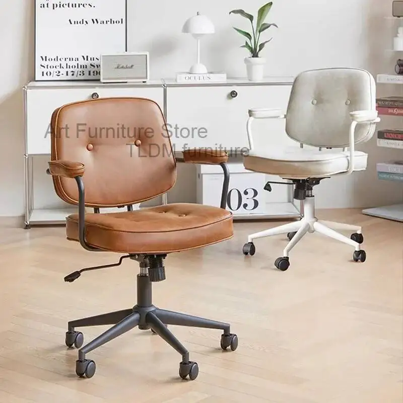 Nordic Movable Lifting Office Chair Rotary Universal Wheel Adjustable Backrest Chair Computer Silla Gamer Office Furniture WKOC
