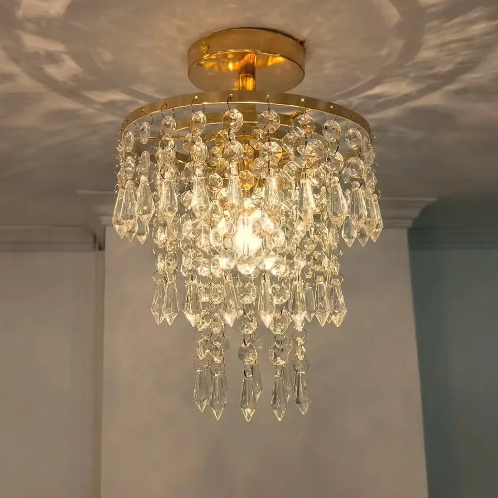

Decoration Corridor Ceiling Lights Warm and Beautiful Crystal Chandelier Dining Room Bedroom Living Room Entrance Lighting