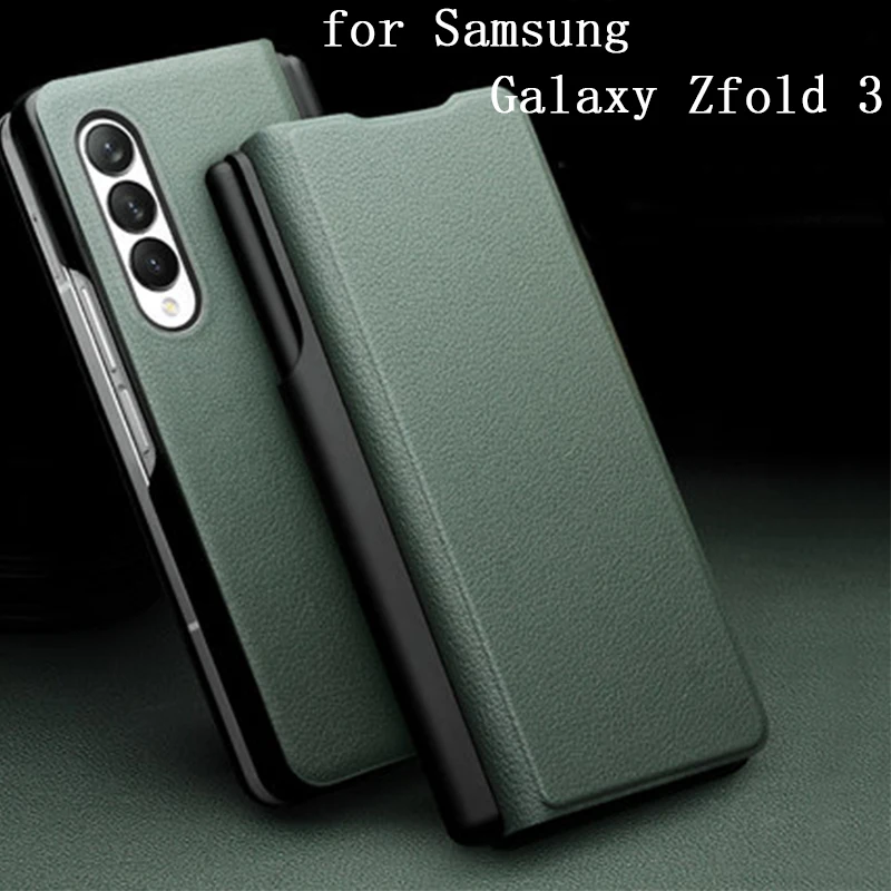 Luxury Cow Genuine Leather Case for Samsung Galaxy Zfold 3 zfold3 Fashion Phone Cover for Galaxy Z Fold 3 W22 Funda skin bag