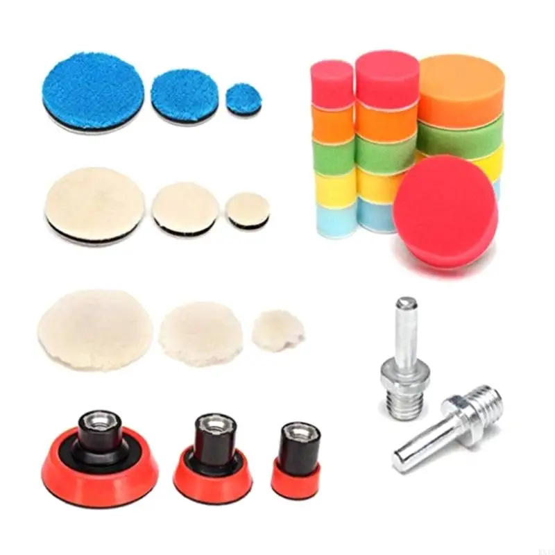 KX4B 29pcs/Set Car Posling Pad Комплект длинная шерстяная полировка