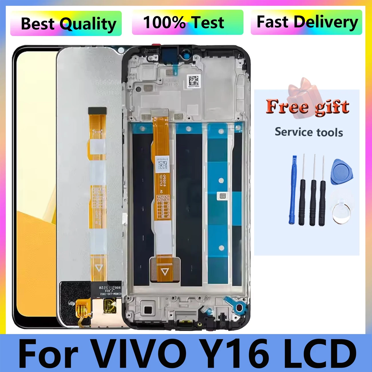 Mobile Phone LCD Display For Vivo Y16 Full With Frame V2204 V2214 Touch Screen Digitizer Replacement Repair Parts