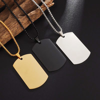 Stainless Steel Military Army Dog Tag Real Mens Stainless Steel Pendant Ball Bead Chain Necklace Fashion Accessories