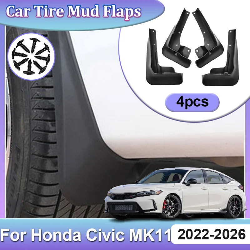 Car Mudguards For Honda Civic Accessories 11th Gen FL liftback 2022 2023 2024 2025 2026 Mud Flaps Anti-Splash Guard 4PCS Fenders
