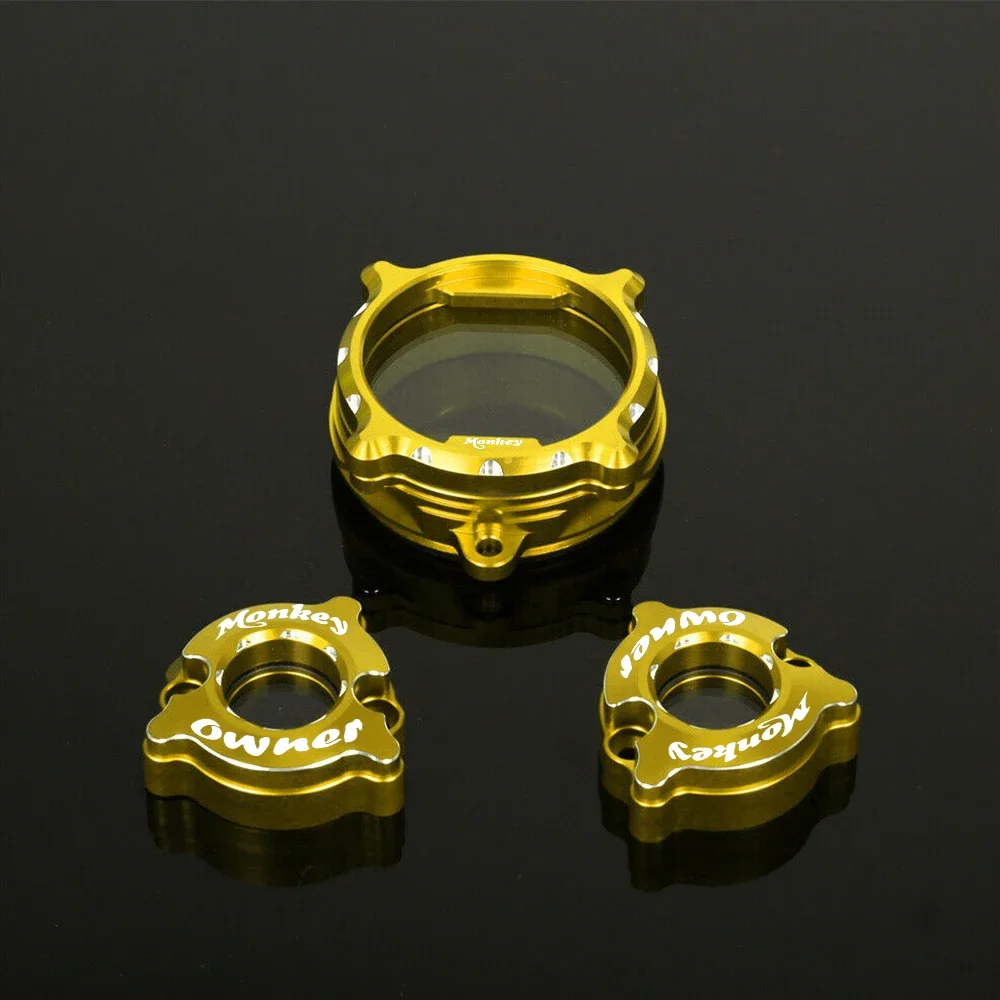 MONKEY LOGO 3D CNC 1 Clear Cam Cover +2 Clear Valve Cover For Honda Grom 125 Monkey125 DAX125 2022 2023