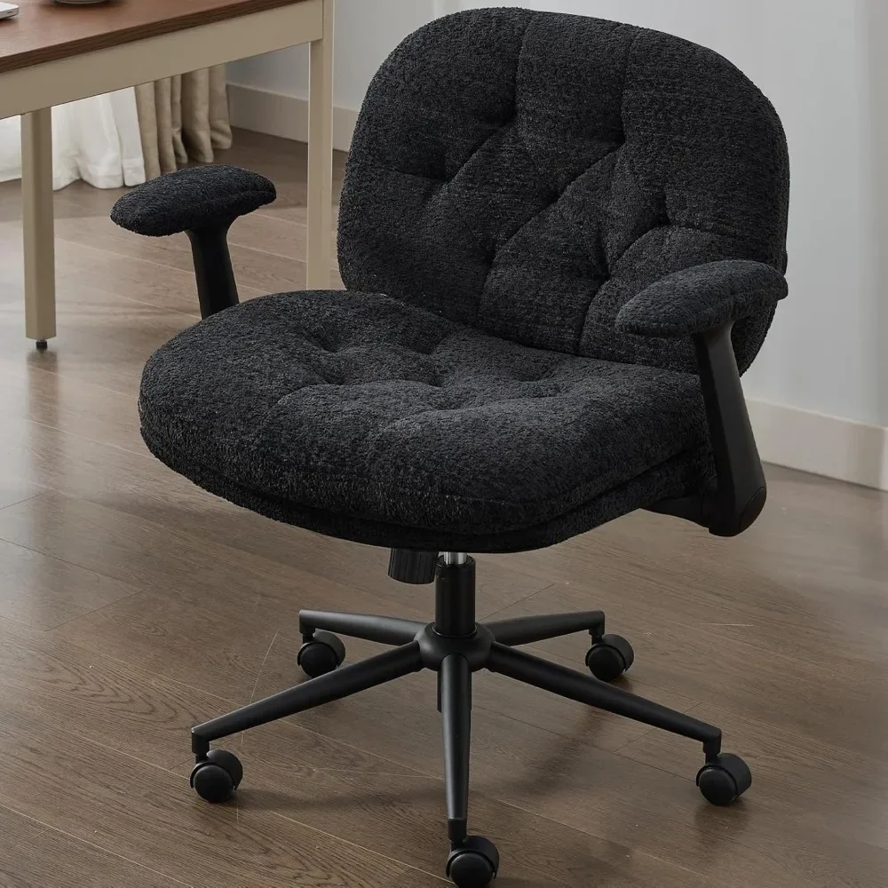 

Ergonomic Swivel Chair – Criss Cross Base with Adjustable Flip-Up Arms & Plush Wide Seat