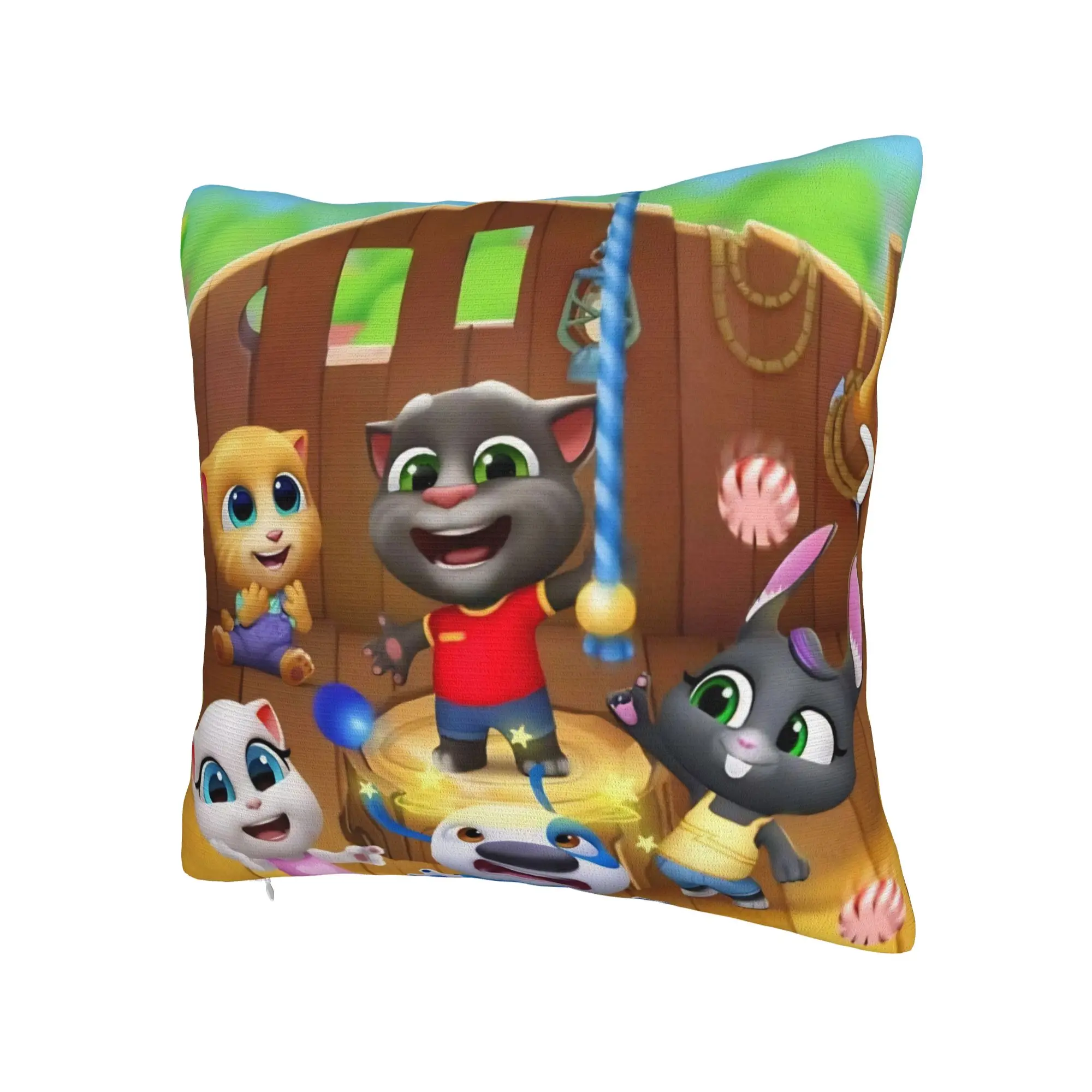 Decorative Pillowcase T-Talking T-Tom And F-Friends Stuff Bedroom  Throw Pillow Case Cover Zipper Multi Size