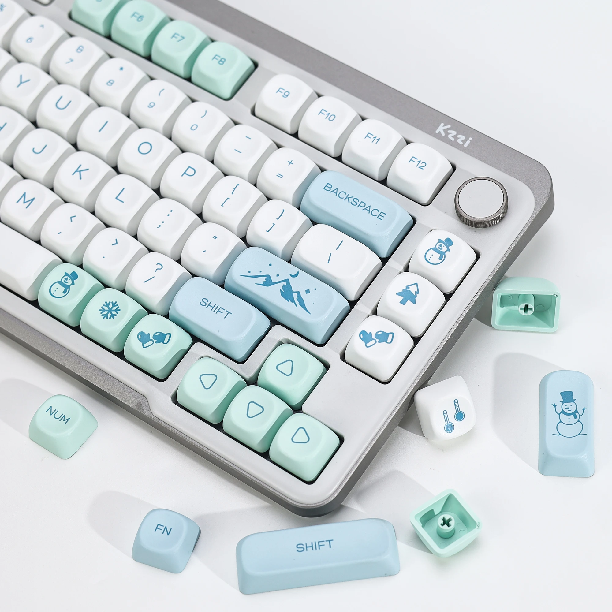 

Клавиши KBDiy Snow Mountain Theme, профиль KOA MOA, PBT, ISO, для механических клавиатур с переключателями MX, 60% форм-фактор, игровые, настраиваемые