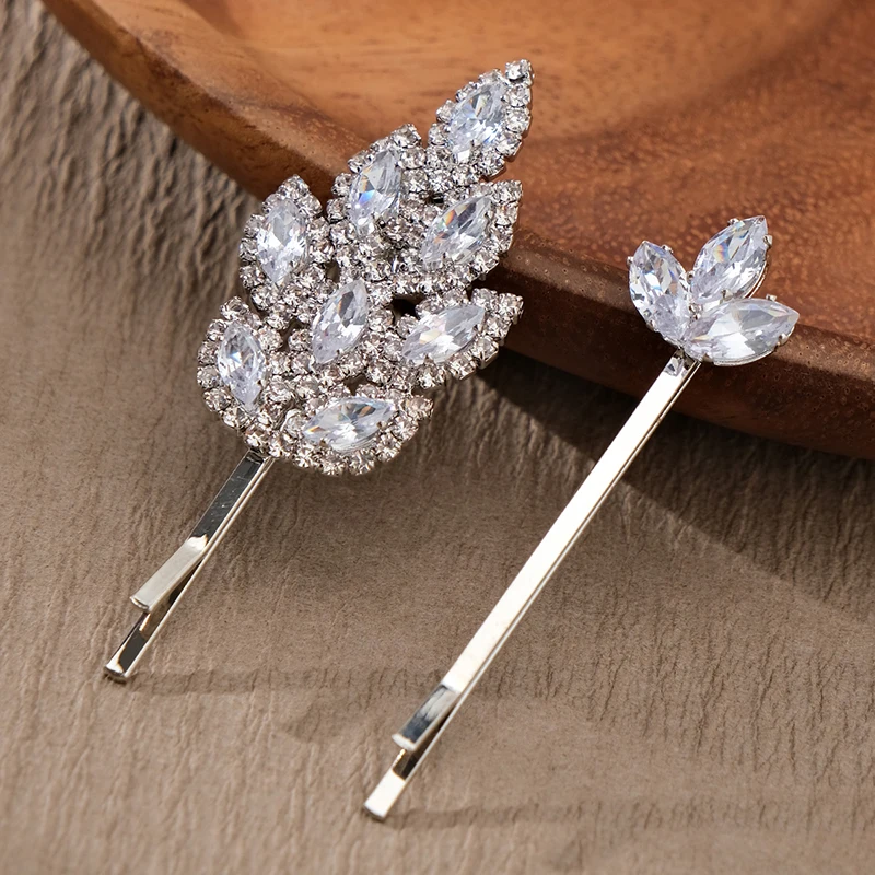 Zirkon Haarnadeln Frauen Kristall Haarschmuck Mode Haars pangen Haar bekleidung Hochzeit Haars pangen Schmuck Zubehör – Detail 13