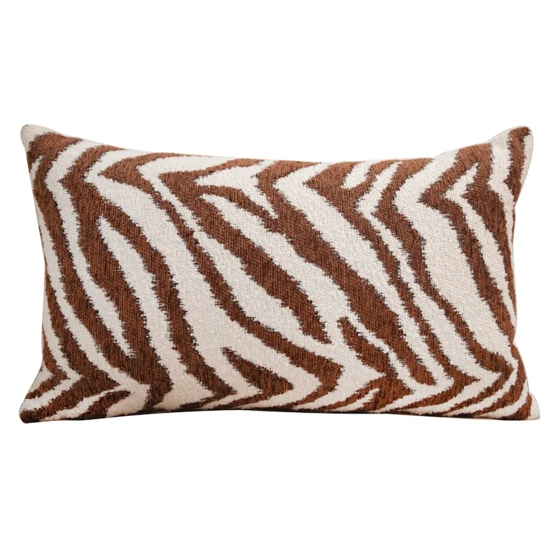 Zebra Print Pillows Khaki Brown Jacquard Cushion Case 45x45 50x50 Modern Decorative Pillow Cover For Sofa Chair Home Decorations