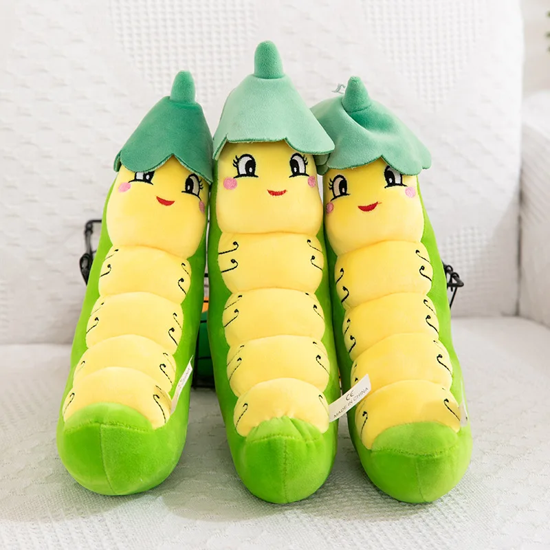 애벌레 누에 아기 봉제 장난감 베개 쿠션, 연꽃 잎 애벌레 인형, 헝겊 인형 선물