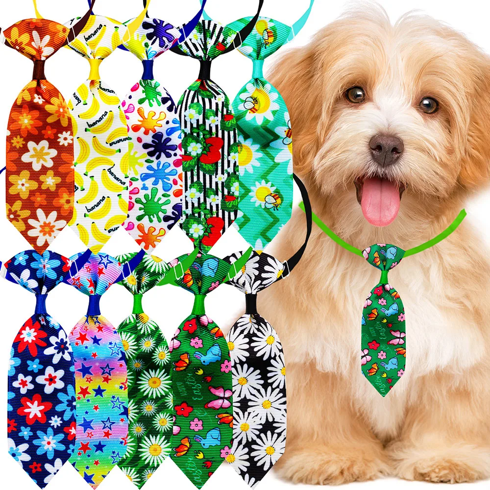 10PCS Frühling/Sommer Einstellbare Haustier Hund Bowties Kleine Hund Fliegen Halsbänder Hundesalon Zubehör Für Hunde und katzen