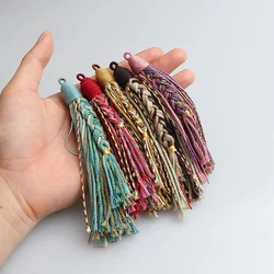 11cm Hand Twisted Cotton Thread Tibetan Style Tassel DIY Bookmark Crafts Jewelry Making Accessories Pendant DIY Car Decoration