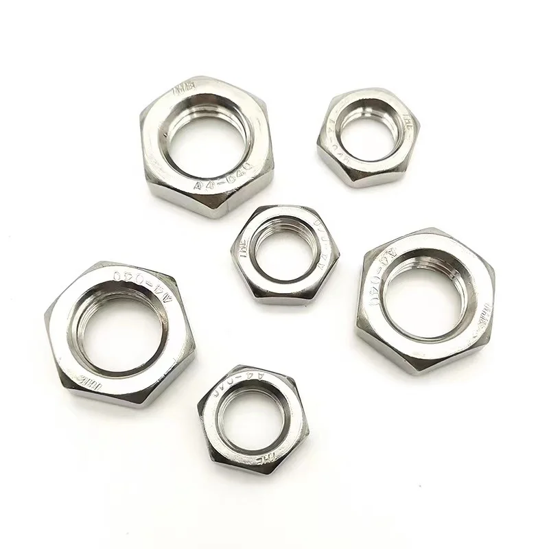 2/5/10/20/50pcs M2 M2.5 M3 M4 M5 M6 M8 M10 M12 M14 M16 304 A2-70 Stainless Steel Flat Hex Hexagon Thin Nut Jam Nut DIN439 GB6172