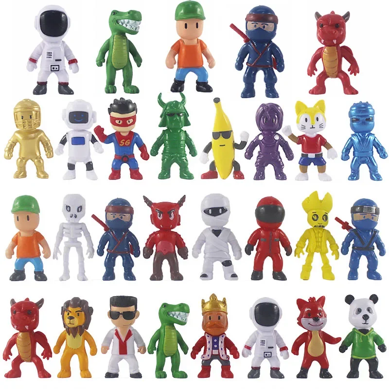 

new A Set Stumble Guys Kawaii Anime Game Action Figure Set PVC Model Dolls for Kids Birthday Cake Decoration Gift