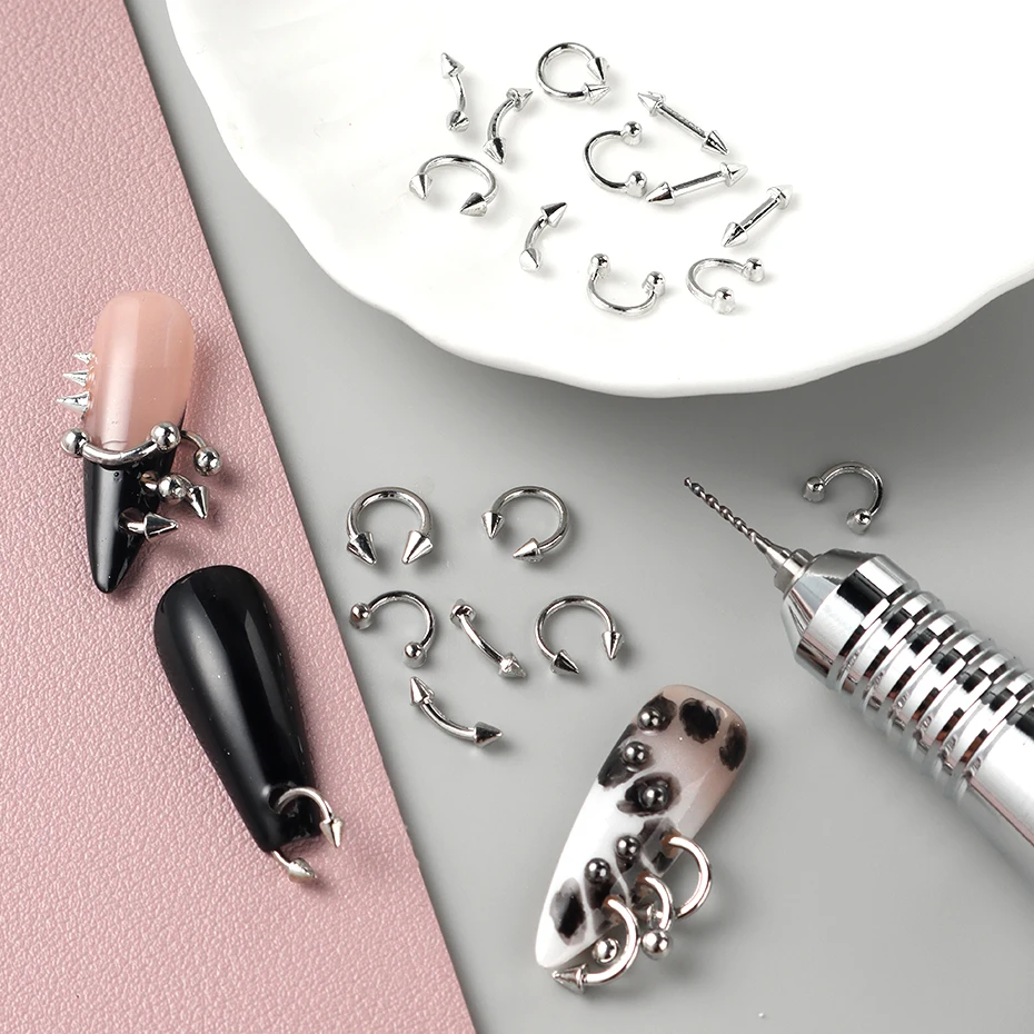 Nagelbohrer Pierce Bit für Schmuck Offener Ring Nail Art Dekoratives Piercing Wolframstahl Schleifkopf Präzises Lochstanzwerkzeug – Detail 9