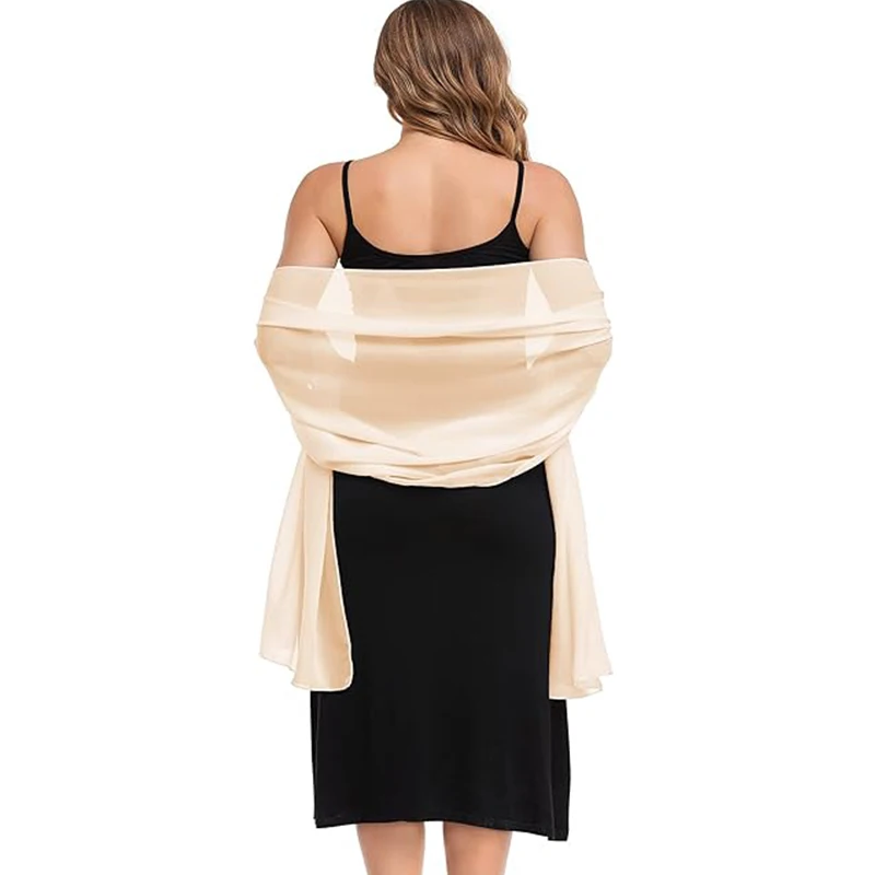 Women's chiffon scarf shawl Evening dress Soft elegant silk suitable for wedding dinner party image 4