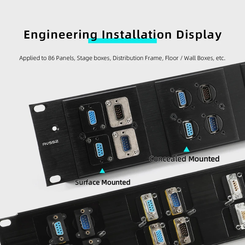 D-Type DB9/15 Data Socket Male/Female RS232 Connector Engineering Installation 86 Panel Information Box VGA Socket Adapters