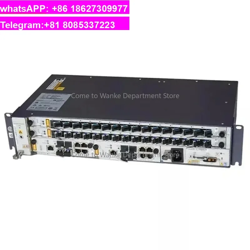 second-hand like-new MA5608T OLT with dual main controllers MCUD, gigabit uplink, 8-port and 16-port GPON service board