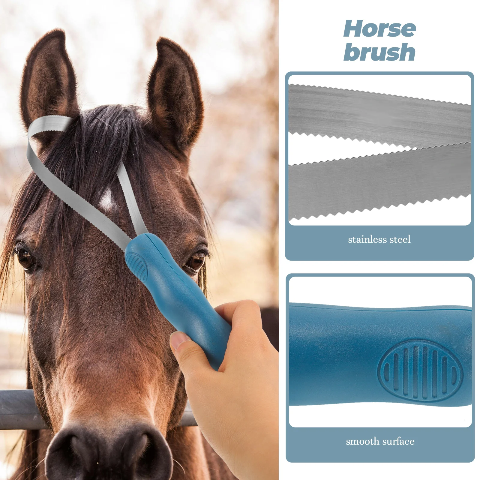 Horse Brush Hair Remover Shedding Blade Stainless Steel Scraper Livestock Comb Massage Bridegroom