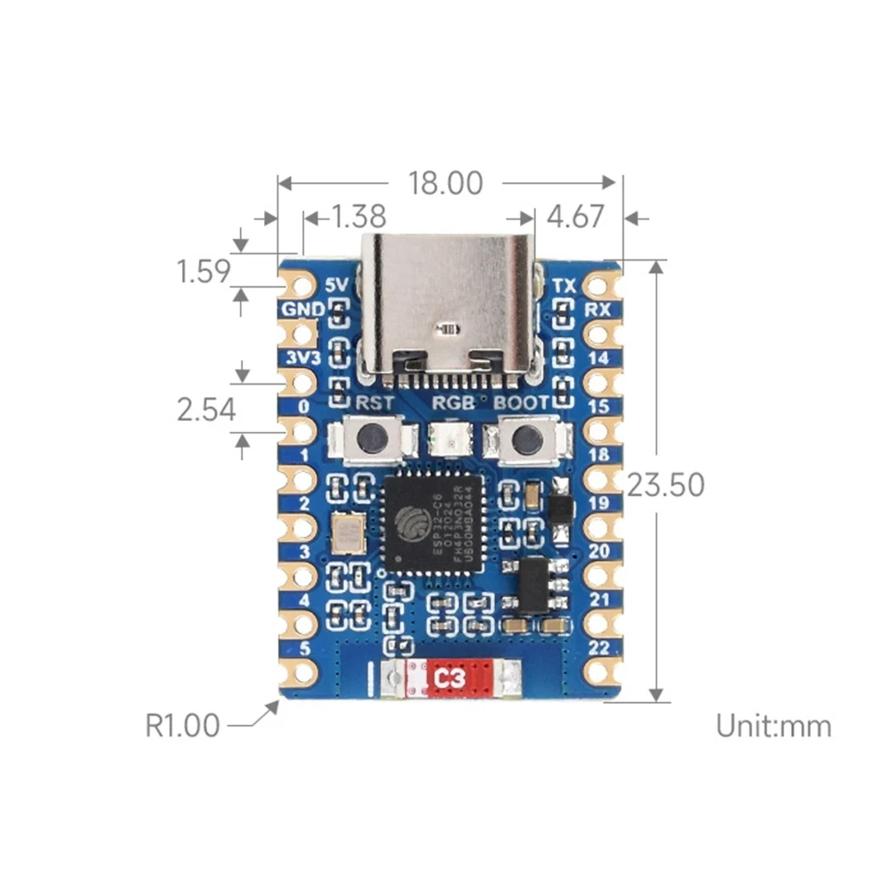 ESP32-C6-Zero Development Board WiFi6 Bluetooth 5 ESP32 C6 Zero Dual-mode Communication Onboard 4MB Flash