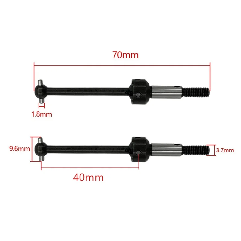 2Pcs Universal Steel Drive Shaft CVD 40MM For 3Racing Sakura D3 CS XIS ZERO S Tamiya TB-03 TB-03D 1/10 RC Drifting Car