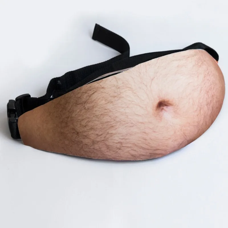 Outdoor Sports Dad Belly Fanny Pack, Creative Fake Belly Waist Bag, Beer Belly Fanny Pack for Change