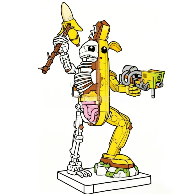 

Spot 2024, новинка, 1414 предметов, набор банановых кирпичей MOC, украшение для детской комнаты, подарок на Рождество и день рождения